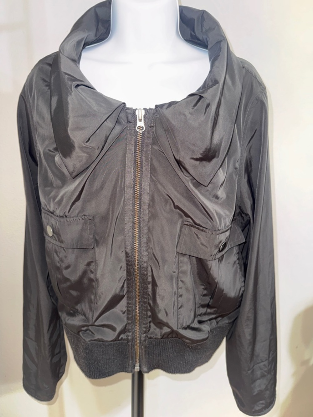 Simply Vera Vera Wang stylish dark olive bomber Jacket With Pockets